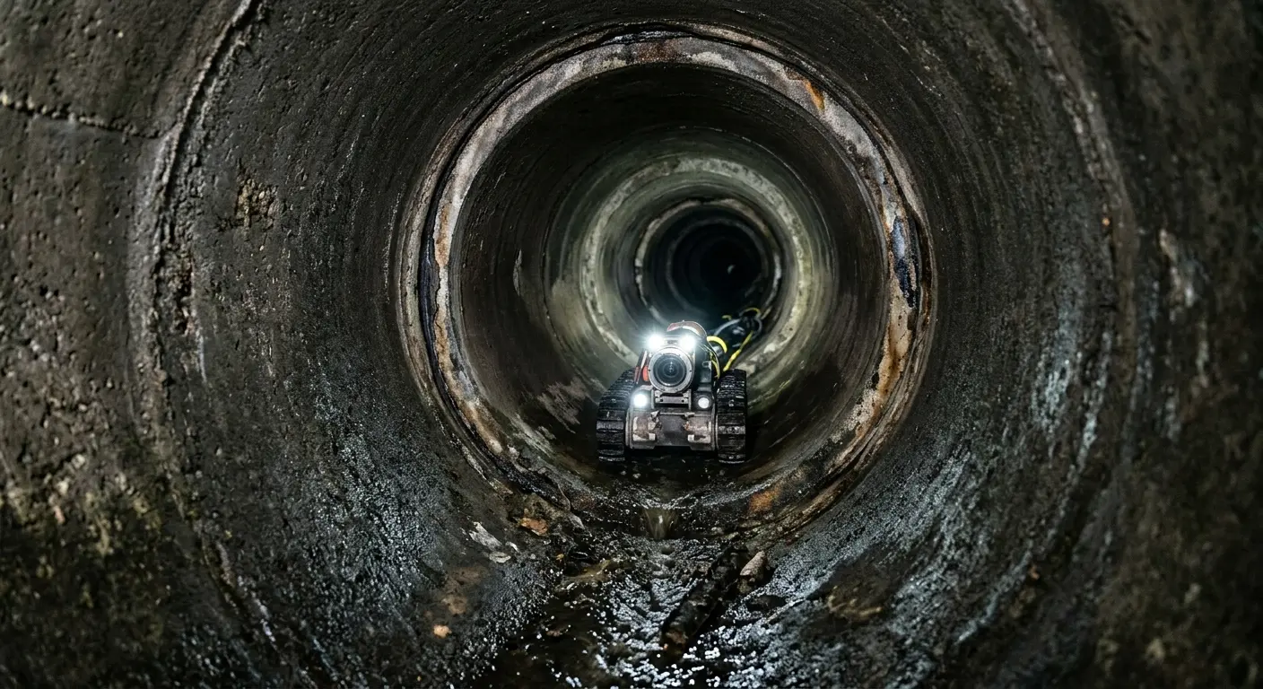Robotic sewer camera inspecting pipe interior for Sewer Line Repair in DuBois